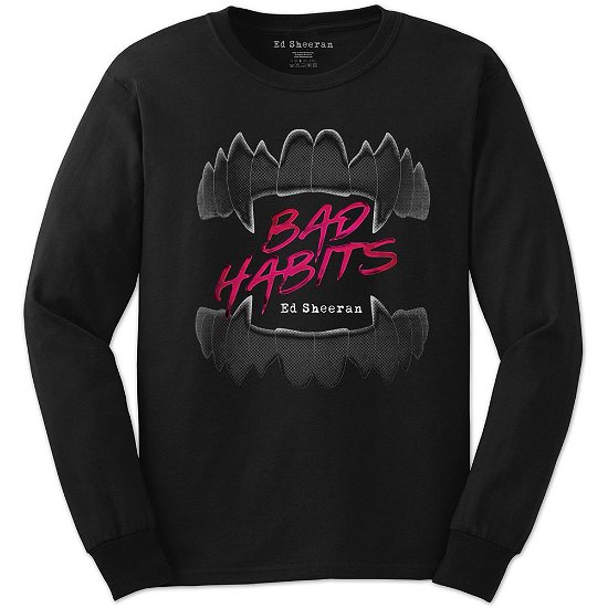 Cover for Ed Sheeran · Ed Sheeran Unisex Long Sleeve T-Shirt: Bad Habits (Kläder) [size S] [Black - Unisex edition]