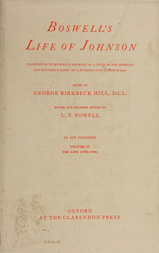 Cover for James Boswell · Boswell's Life of Johnson: Volumes 1-4 (Book pack) (1971)