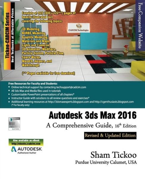 Autodesk 3DS Max 2016: a Comprehensive Guide - Prof Sham Tickoo Purdue Univ - Books - Cadcim Technologies - 9781942689041 - July 18, 2015