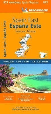 Spain East, Valencia, Murcia - Michelin Regional Map 577 - Michelin - Libros - Michelin Editions des Voyages - 9782067259041 - 19 de enero de 2023