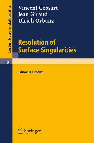 Resolution of Surface Singularities: Three Lectures - Lecture Notes in Mathematics - Vincent Cossart - Livros - Springer-Verlag Berlin and Heidelberg Gm - 9783540139041 - 1 de dezembro de 1984