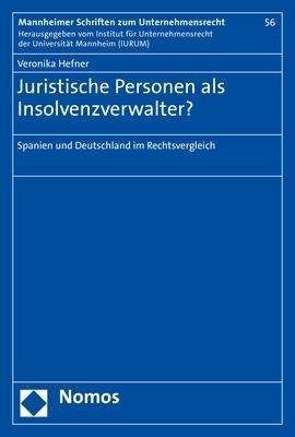 Cover for Hefner · Juristische Personen als Insolve (Book) (2020)