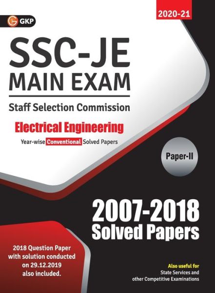 Ssc 2021 Junior Engineer Electrical Engineering Paper II Conventional Solved Papers (2007-2018) - Gkp - Libros - G. K. Publications - 9789390187041 - 30 de mayo de 2020