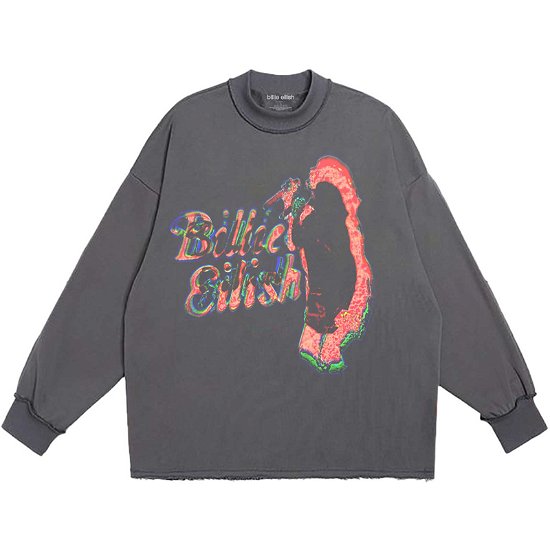 Cover for Billie Eilish · Billie Eilish Unisex Long Sleeve T-Shirt: Neon Silhouette (TØJ) [size M]