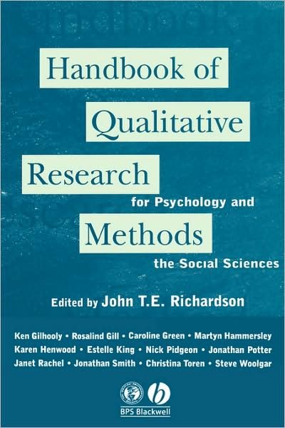 Cover for JTE Richardson · Handbook of Qualitative Research Methods for Psychology and the Social Sciences (Taschenbuch) (1996)