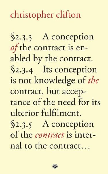 Cover for Christopher Clifton · Of the Contract (Taschenbuch) (2017)