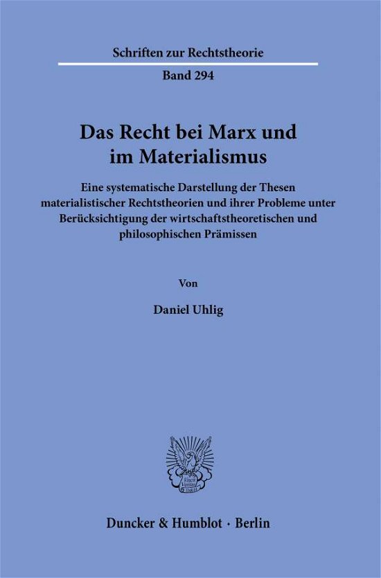 Cover for Uhlig · Das Recht bei Marx und im Materia (Book) (2020)