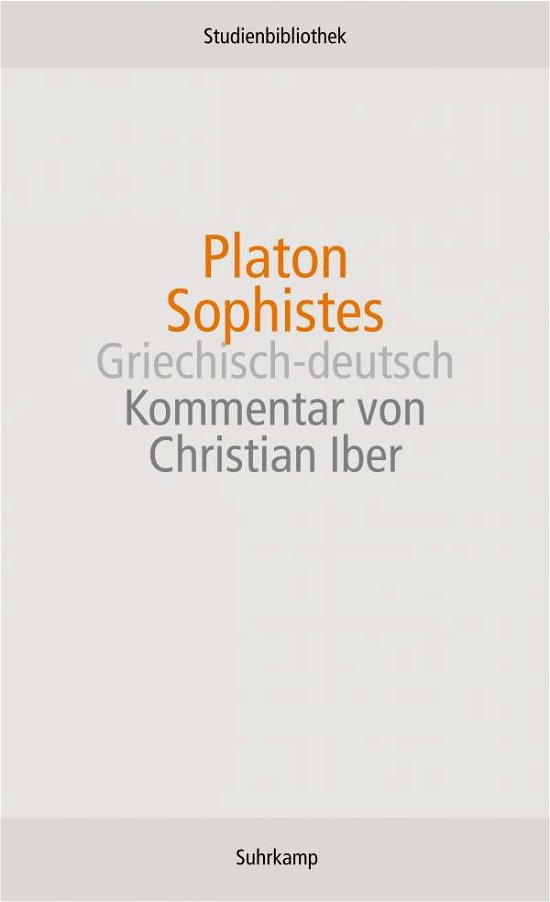Cover for Platon · Sophistes.Suhrkamp (Book)