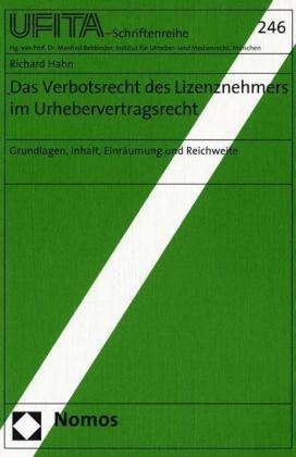 Cover for R. Hahn · Verbotsrecht des Lizenznehmers (Book)