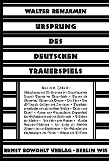 Cover for Benjamin · Ursprung des deutschen Trauers (Bog)