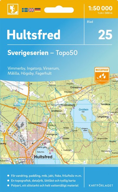Cover for Hultsfred - Sverigeserien Topo50 (Map) (2025)