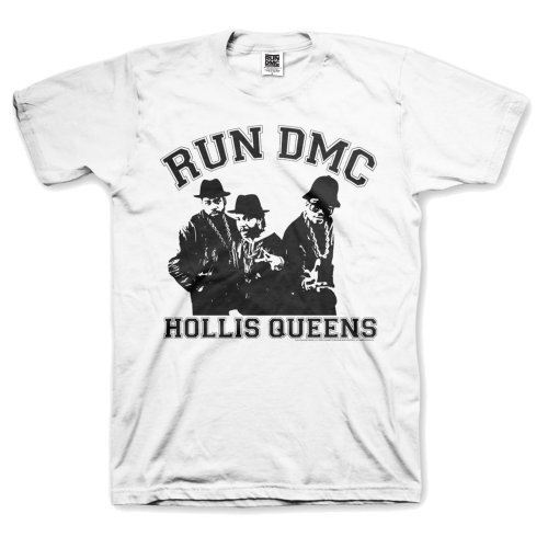 Cover for Run DMC · Run DMC Unisex T-Shirt: Hollis Queen Pose (T-shirt) [size S] [White - Unisex edition] (2015)