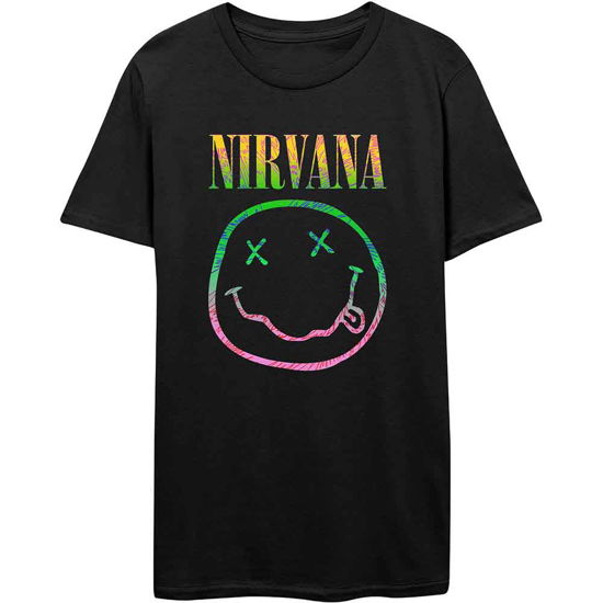 Nirvana Unisex T-Shirt: Sorbet Ray Happy Face - Nirvana - Fanituote - PHD - 5056012046043 - perjantai 5. maaliskuuta 2021