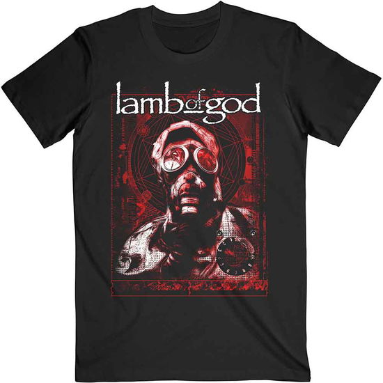 Lamb Of God Unisex T-Shirt: Gas Masks Waves - Lamb Of God - Gadżety -  - 5056368613043 - 24 lutego 2020