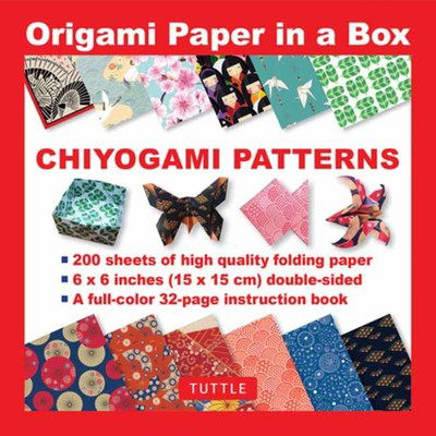 Cover for Tuttle Publishing · Origami Paper in a Box - Chiyogami Patterns: 200 Sheets of Tuttle Origami Paper: 6x6 Inch Origami Paper Printed with 12 Different Patterns: 32-page Instructional Book of 12 Projects (Bog) (2019)