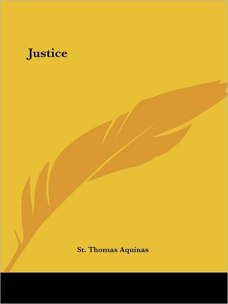 Cover for St. Thomas Aquinas · Justice (Paperback Book) (2005)