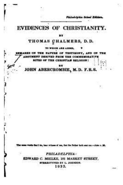 Cover for Thomas Chalmers · Evidences of Christianity (Pocketbok) (2016)