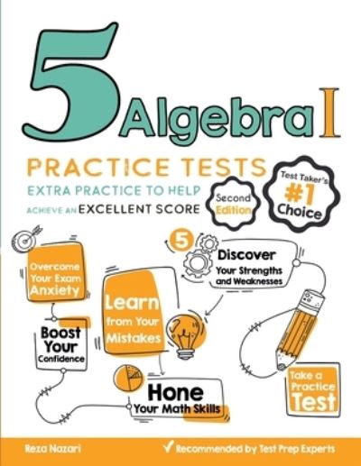 Cover for Reza Nazari · 5 Algebra I Practice Tests (Paperback Book) (2020)