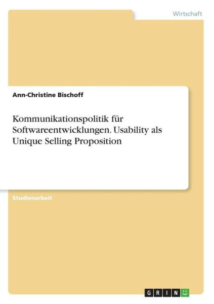 Cover for Bischoff · Kommunikationspolitik für Soft (Book)