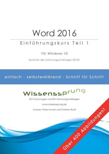 Cover for Kynast · Word 2016 - Einführungskurs Teil (Bok) (2019)