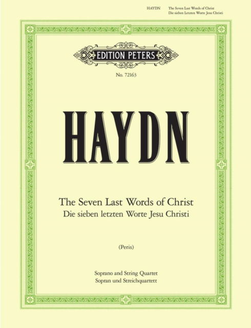 Cover for Joseph Haydn · Seven Last Words (Mez &amp; Str 4tet) (Sheet music) (2011)