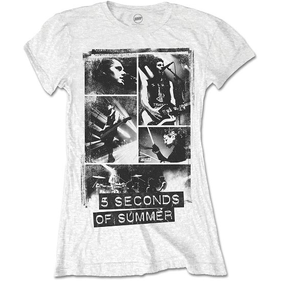 Cover for 5 Seconds of Summer · 5 Seconds of Summer Ladies T-Shirt: Photo Blocks (T-shirt) [size S] [White - Ladies edition]