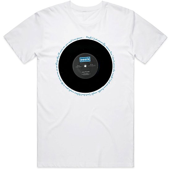 Cover for Oasis · Oasis Unisex T-Shirt: Live Forever Single (T-shirt) [size L] [White - Unisex edition]