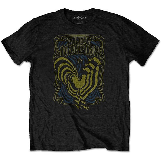 Alice in Chains Unisex T-Shirt: Psychedelic Rooster - Alice In Chains - Produtos -  - 5056368632044 - 
