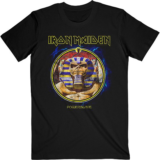 Iron Maiden Unisex T-Shirt: Powerslave Mummy Circle - Iron Maiden - Koopwaar -  - 5056368674044 - 
