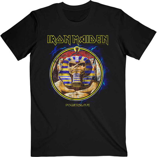 Iron Maiden Unisex T-Shirt: Powerslave Mummy Circle - Iron Maiden - Koopwaar -  - 5056368674044 - 