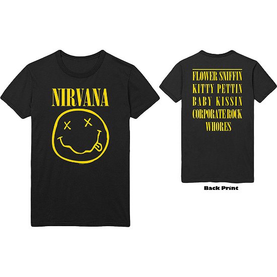 Nirvana Unisex T-Shirt: Flower Sniffin (Back Print) (XXXXX-Large) - Nirvana - Marchandise -  - 5056561033044 - 