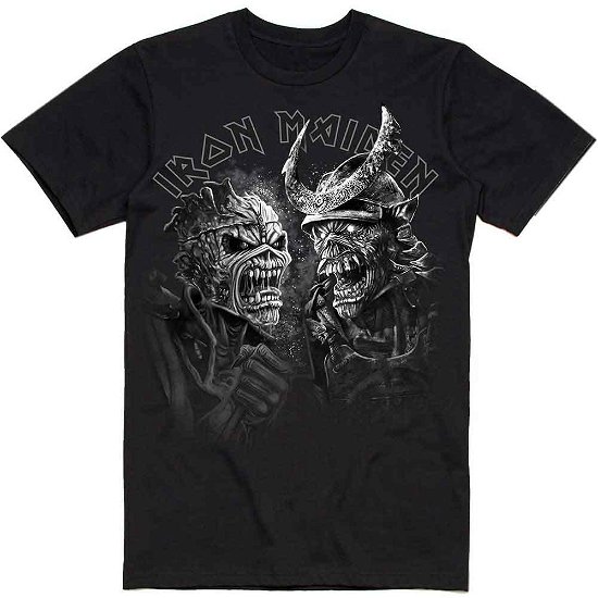 Iron Maiden Unisex T-Shirt: Senjutsu Large Grayscale Heads - Iron Maiden - Merchandise -  - 5056561046044 - 