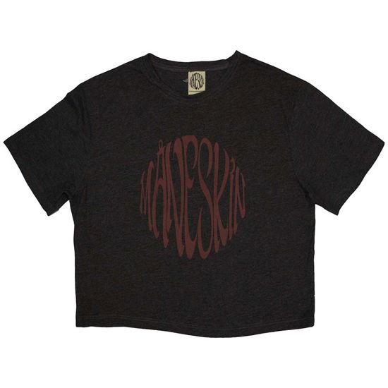 Maneskin Ladies Crop Top: Warped Logo (Ex-Tour) - Måneskin - Produtos -  - 5056737238044 - 