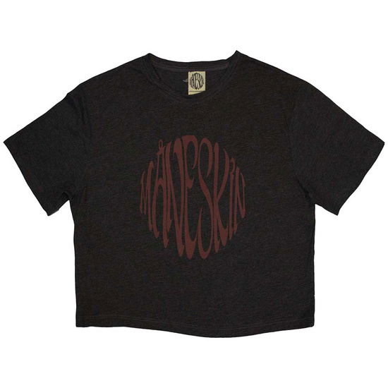 Maneskin Ladies Crop Top: Warped Logo (Ex-Tour) - Måneskin - Koopwaar -  - 5056737238044 - 