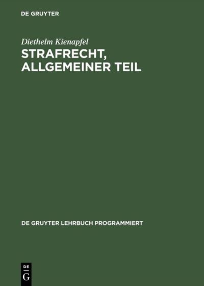 Cover for D. Kienapfel · Strafrecht,Allgem.Teil (Book) (1984)