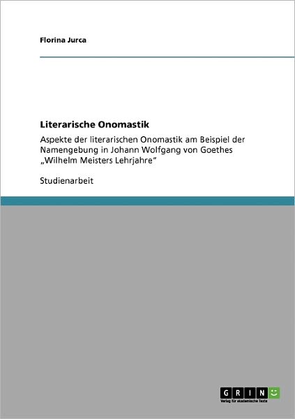 Cover for Jurca · Literarische Onomastik (Book) [German edition] (2009)