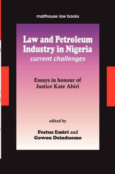 Cover for Festus Emiri · Law and Petroleum Industry in Nigeria (Paperback Book) (2009)