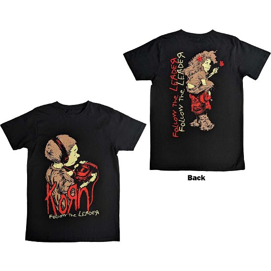 Korn Unisex T-Shirt: Follow The Leader (Back Print) - Korn - Merchandise -  - 5056561094045 - 