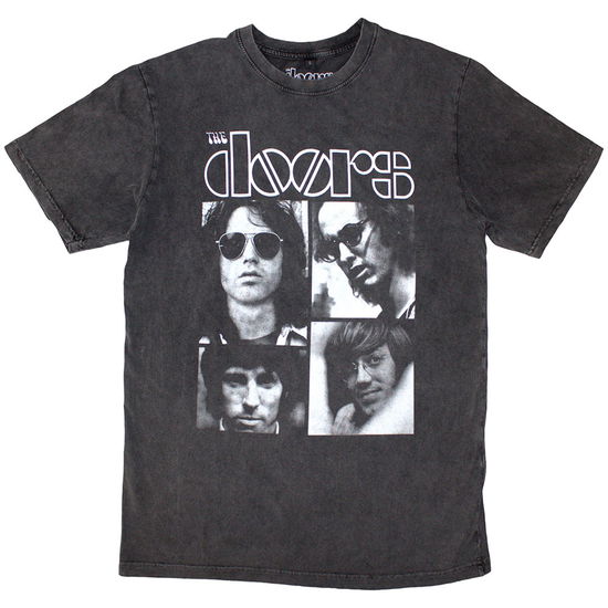 Cover for The Doors · The Doors Unisex Stone Wash T-Shirt: Squares (T-shirt) [size S] (2024)