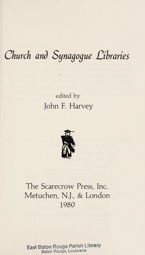 Cover for Harvey · Church &amp; Synagogue Libraries CB (Bog) (1980)