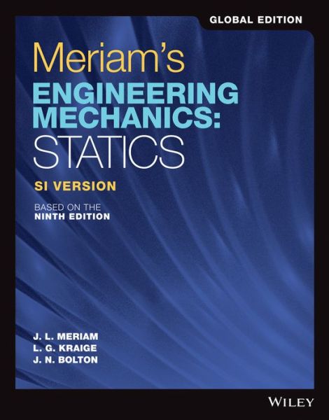 Cover for Meriam, James L. (University of California, Santa Barbara) · Meriam's Engineering Mechanics: Statics, Global Edition (Paperback Book) (2020)