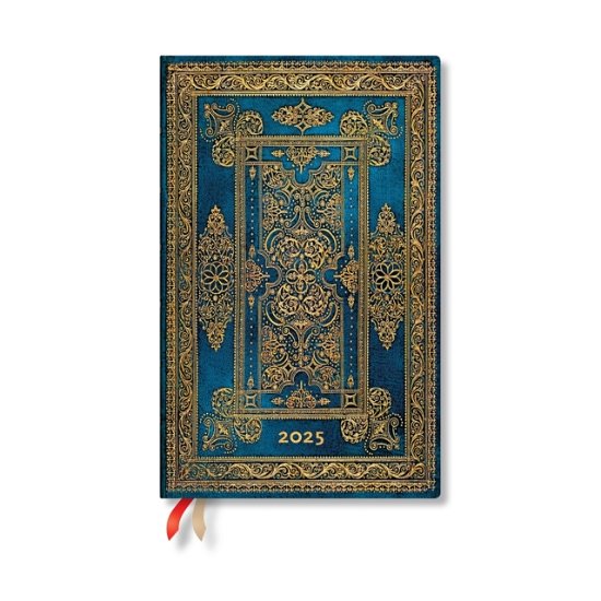 Cover for Paperblanks · Blue Luxe (Luxe Design) Maxi 12-month Vertical Hardback Dayplanner 2025 (Elastic Band Closure) - Luxe Design (Hardcover Book) (2024)