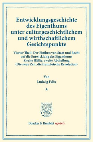 Cover for Felix · Entwicklungsgeschichte des Eigent (Book) (2013)