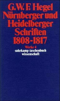 Cover for Georg Wilhelm Friedrich Hegel · Suhrk.tb.wi.0604 Hegel.nÃ¼rnb.heidelb. (Book)