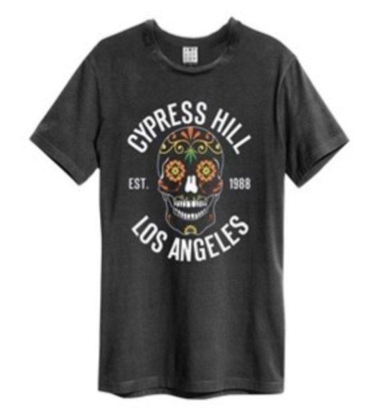 Cypress Hill - Floral Skull Amplified Vintage Charcoal X Large T-Shirt - Cypress Hill - Merchandise - AMPLIFIED - 5054488347046 - 