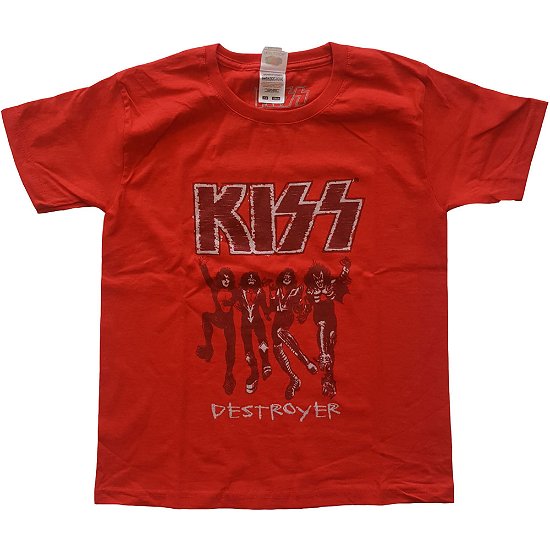Kiss · KISS Kids T-Shirt: Destroyer Sketch (9-10 Years) (T-shirt) [size 9-10yrs] [Red - Kids edition]