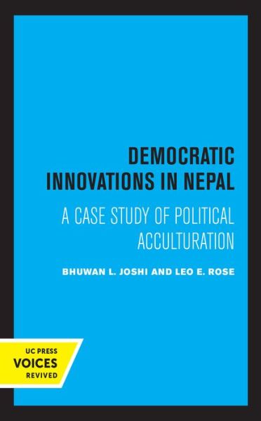 Cover for Bhuwan L. Joshi · Democratic Innovations in Nepal: A Case Study of Political Acculturation (Paperback Book) (2021)