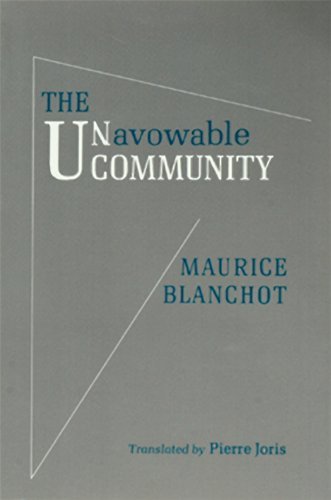 Cover for Maurice Blanchot · Unavowable Community (Taschenbuch) [New edition] (2006)