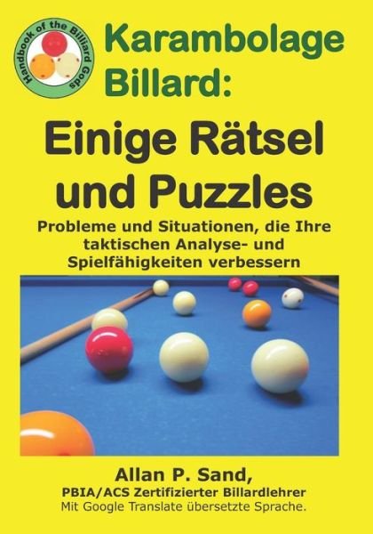 Cover for Allan P Sand · Karambolage Billard - Einige R tsel Und Puzzles (Paperback Book) (2019)