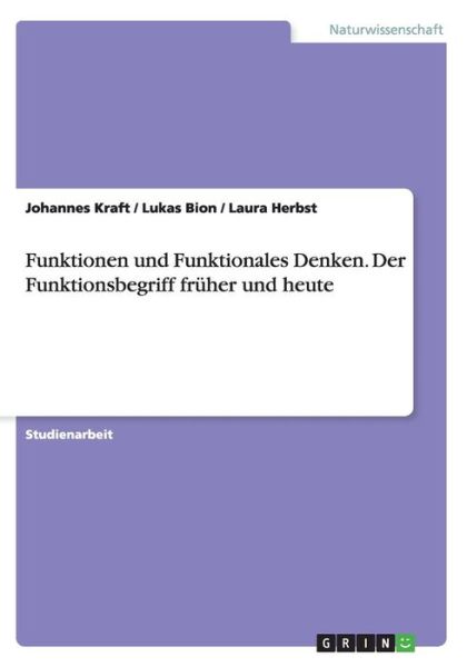 Cover for Kraft · Funktionen und Funktionales Denke (Bog) (2016)